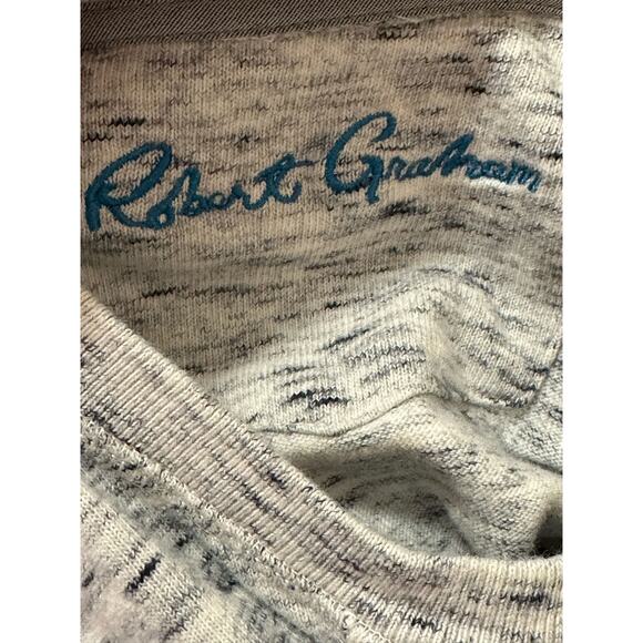 Robert Graham gray blue long sleeves elbow patches sweatshirt size Small - Picture 3 of 9